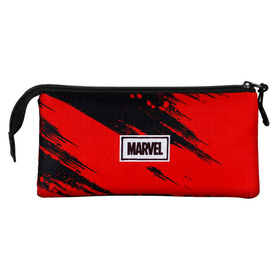 Trousse Marvel Deadpool Plus Bad vue de face montrant les trois compartiments et le design coloré