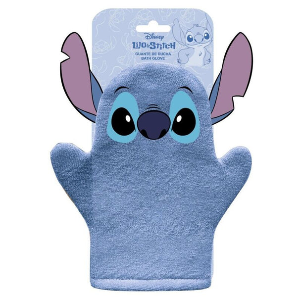 Gant de bain Disney Stitch CERDÁ vue de face avec design coloré et dimensions 20x26x1,5 cm