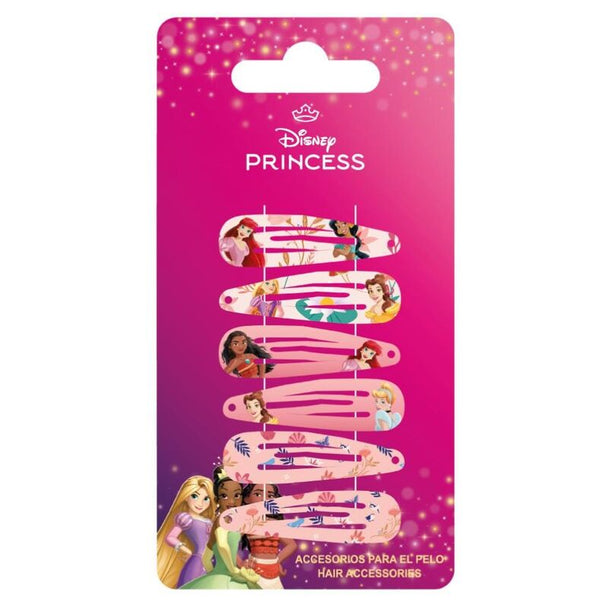 Pack de 6 épingles à cheveux Disney Princess CERDÁ avec designs colorés et personnages iconiques