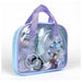 Gros plan sur les accessoires de maquillage inclus dans le set Disney Frozen pour enfants