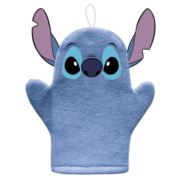 Détail du gant de bain Stitch CERDÁ montrant la texture douce et les finitions de qualité