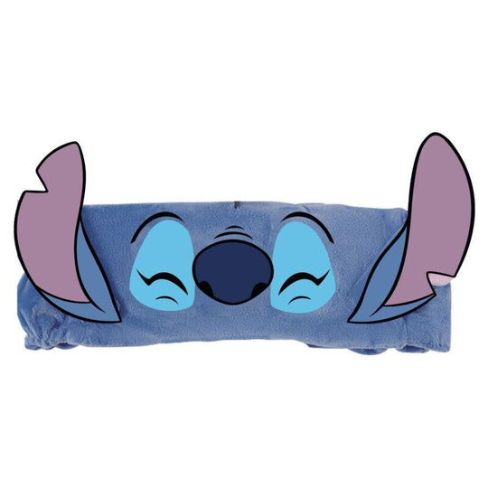 Vue rapprochée du headwrap Disney Stitch montrant les détails du tissu et la qualité de la finition