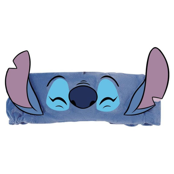 Vue rapprochée du headwrap Disney Stitch montrant les détails du tissu et la qualité de la finition