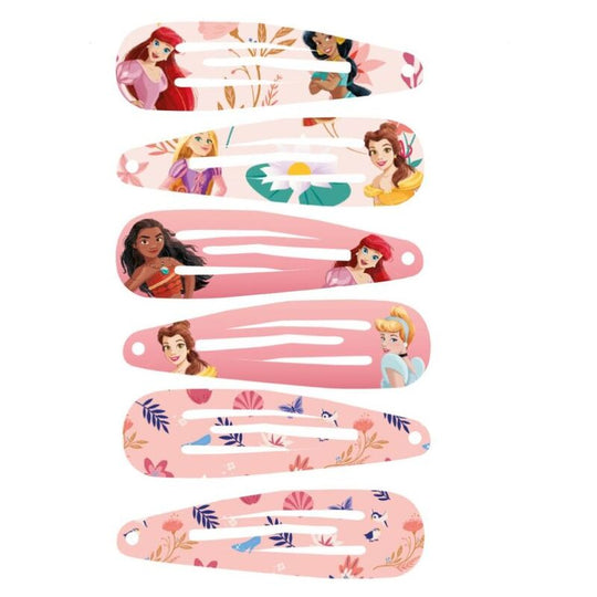 Vue rapprochée des épingles à cheveux Disney Princess CERDÁ montrant les détails et la qualité du produit