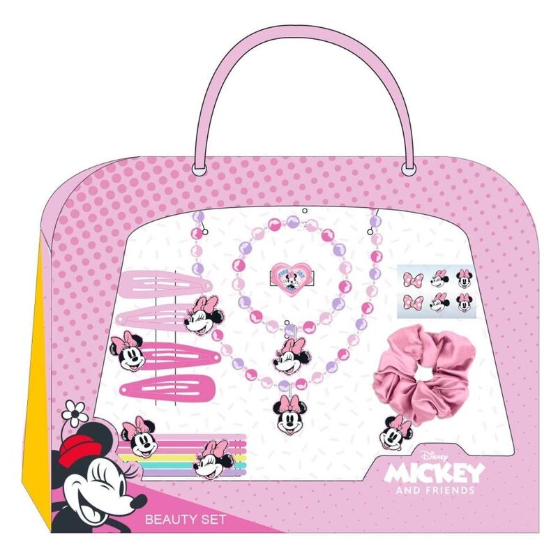 Coffret de beauté Disney Minnie fermé montrant le design compact et pratique