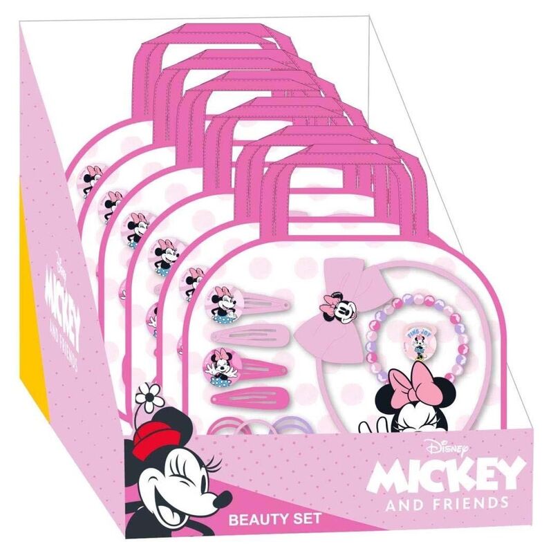 Photo du set de beauté Disney Minnie posé sur une surface, mettant en avant sa taille pratique