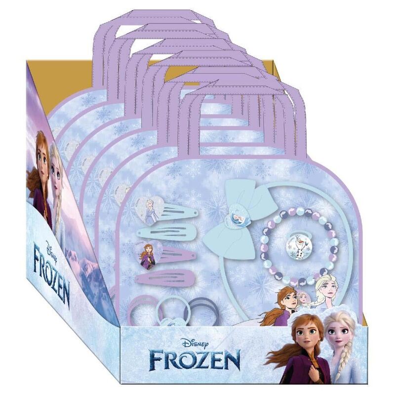 Photo des personnages Elsa et Anna illustrés sur le coffret du set de beauté Disney Frozen