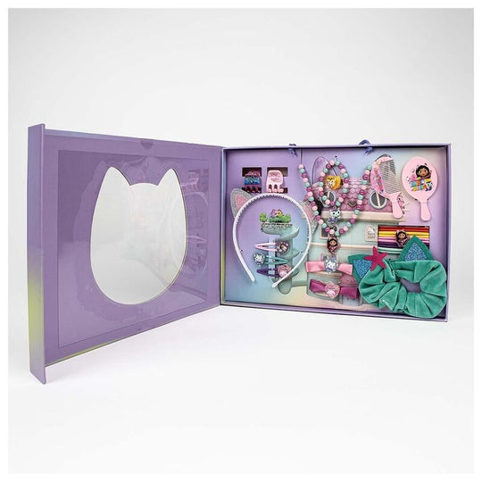Emballage du set beauté Gabbys Doll House CERDÁ avec illustration colorée et dimensions 34x24,5x4 cm