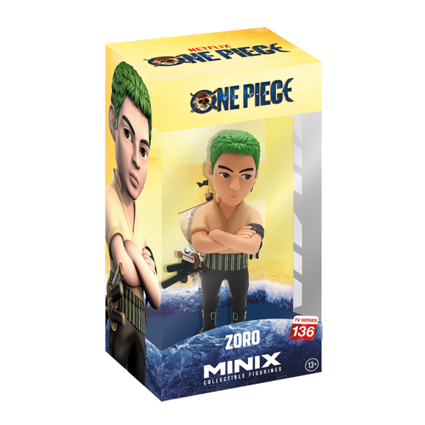 Figurine Roronoa Zoro MINIX 12cm vue de face avec épées croisées