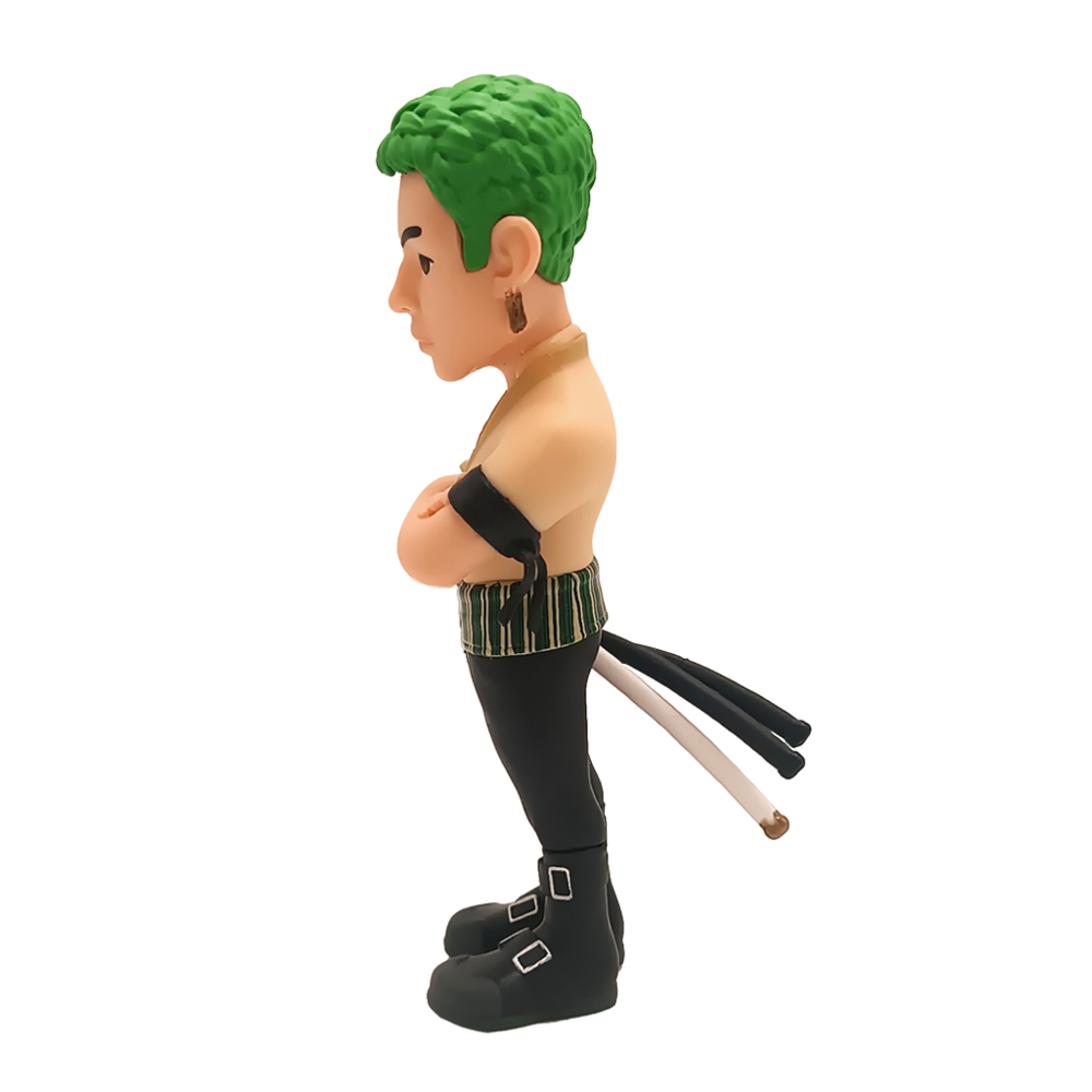 Figurine Roronoa Zoro MINIX en position de combat avec sabres dégainés