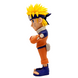 Figurine Naruto Uzumaki Minix 12cm exposée sur socle avec arrière-plan neutre