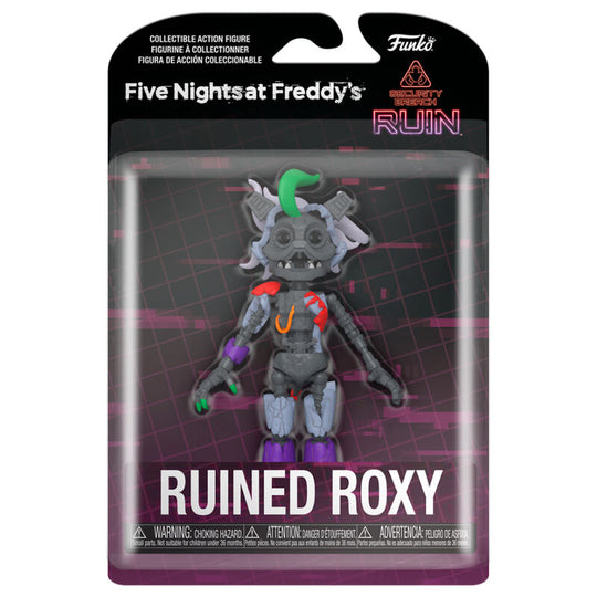 Figurine Roxy de Five Nights at Freddy's de 12 cm vue de face, éditée par FUNKO, avec détails précis et couleurs vives.