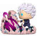 Figurine FUNKO POP Deluxe Satoru Gojo en position dynamique sur fond neutre, idéale pour collection