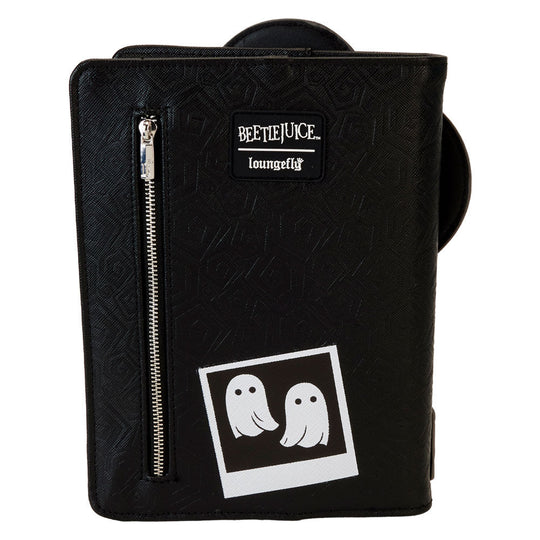 Détail brodé et embossé du carnet Loungelfy Beetlejuice Lydia Deetz montrant la qualité des finitions