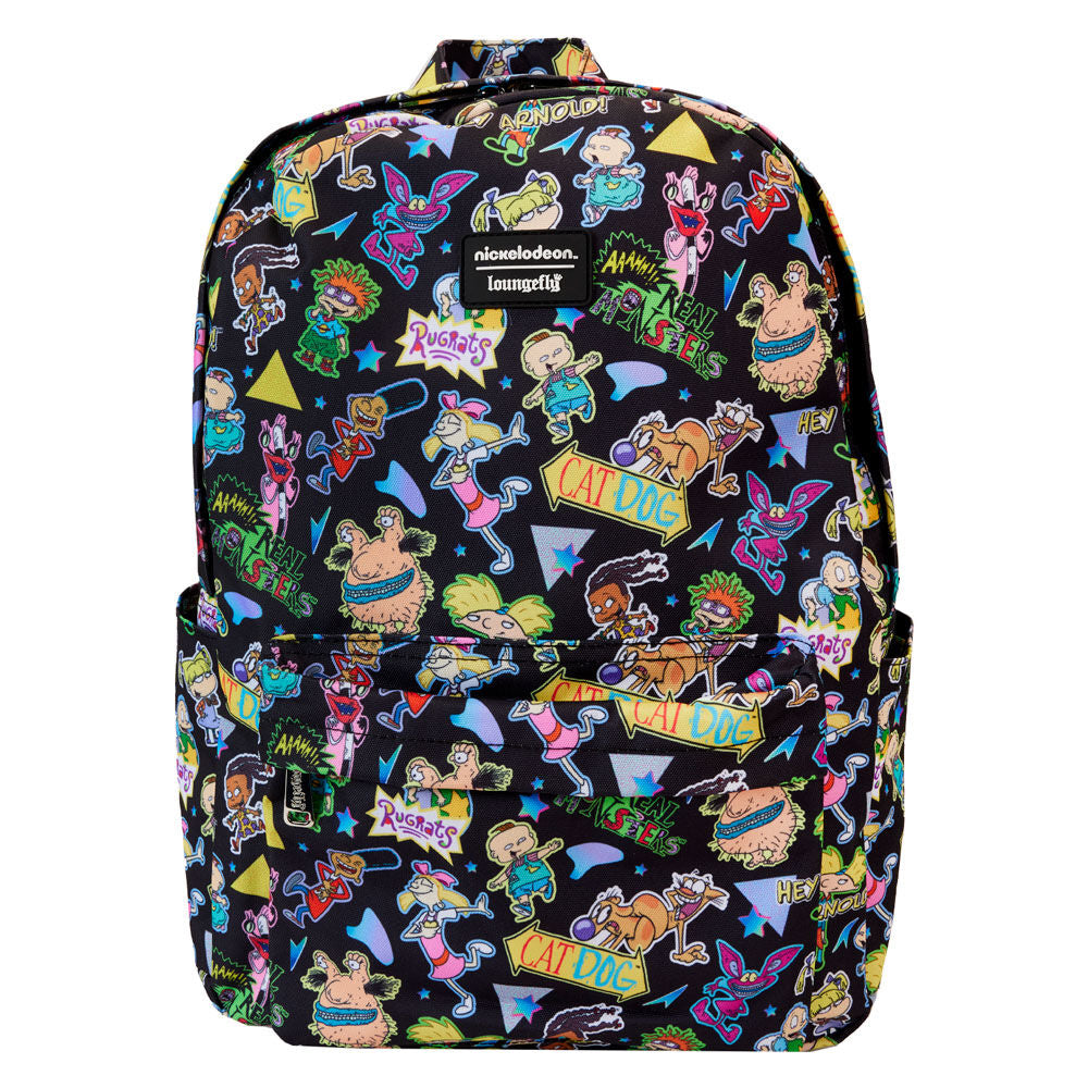 Profil latéral du sac à dos Loungefly montrant les poches latérales pratiques et les bandoulières ajustables