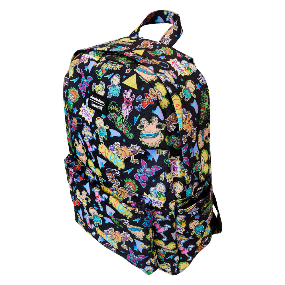 Intérieur du sac à dos Loungefly avec doublure imprimée assortie et espace de rangement organisé