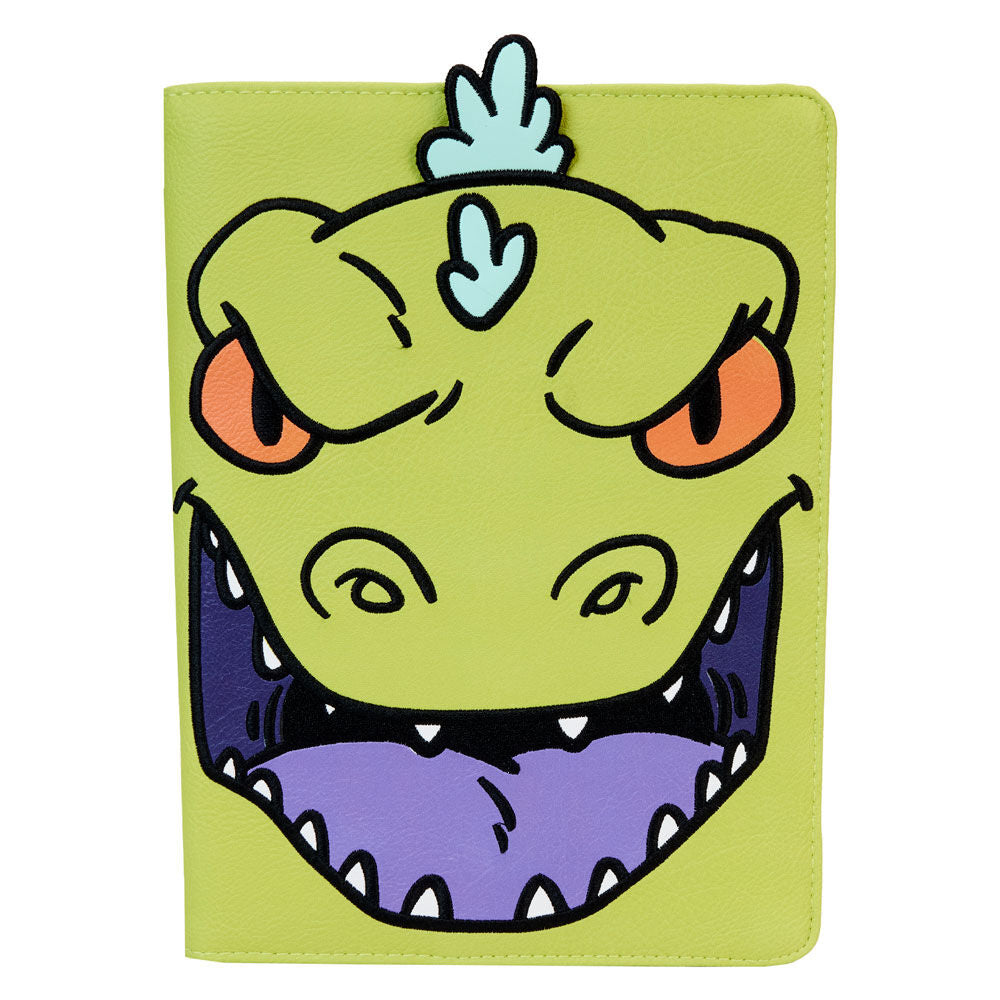 Carnet Reptar Rugrats Loungefly en cuir vegan texturé avec fermeture zippée et détails brodés visibles