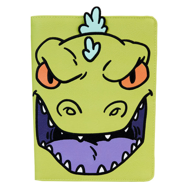 Carnet Reptar Rugrats Loungefly en cuir vegan texturé avec fermeture zippée et détails brodés visibles