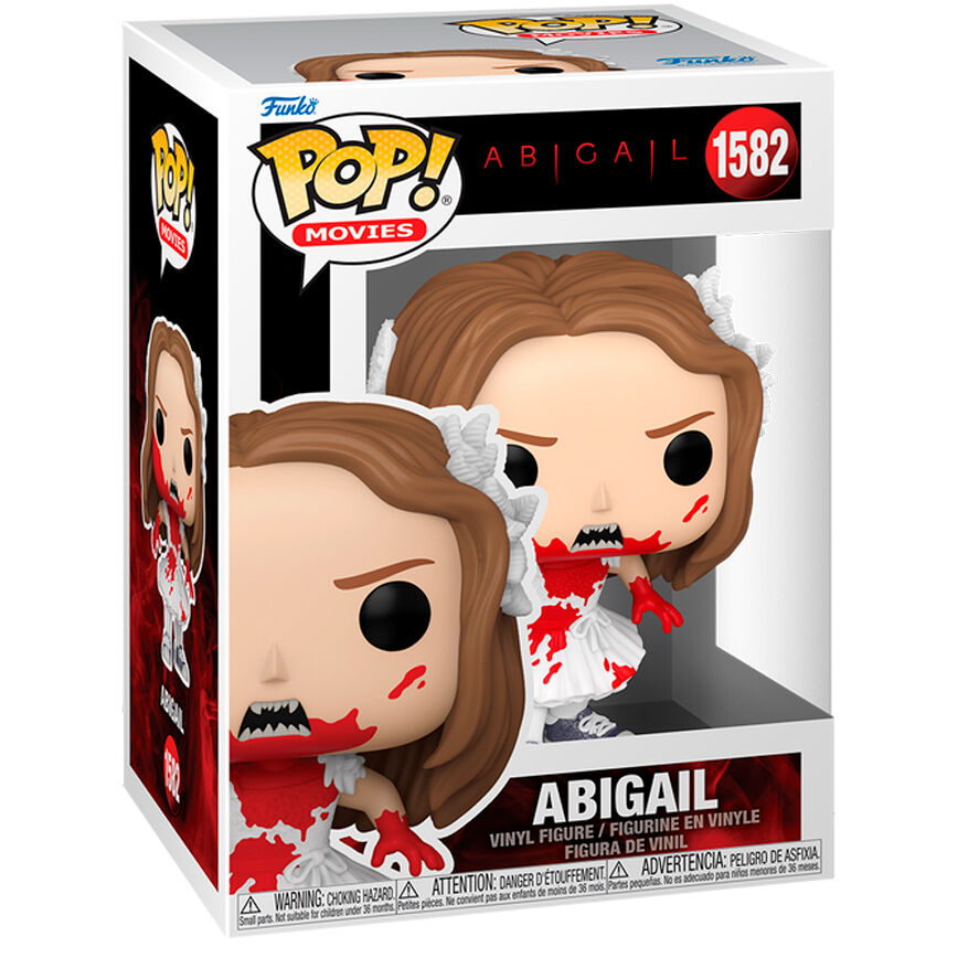 Zoom sur les détails de la figurine Funko POP Abigail en vinyle avec boîte collector