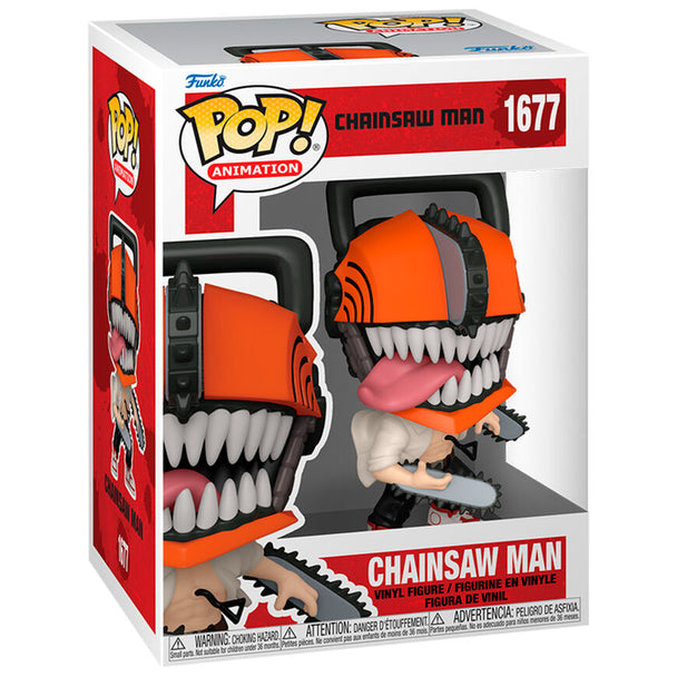 Boîte cadeau officielle Funko POP contenant la figurine Chainsaw Man, idéale pour collectionneurs