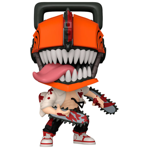 Figurine Funko POP Chainsaw Man Chase en vinyle de 9 cm dans sa boîte cadeau officielle, vue de face montrant les détails du personnage