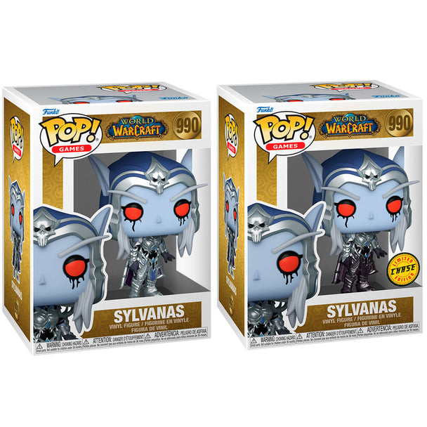 Figurine Funko POP Sylvanas de World of Warcraft vue de face dans sa boîte cadeau