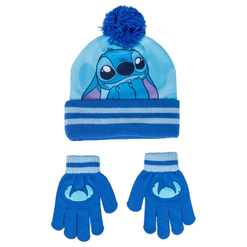 Set bonnet et gants Disney Marvel CERDÁ avec motifs colorés sur fond bleu marine