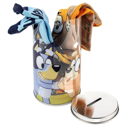 Détail des fibres en coton, polyester et élasthanne des chaussettes Bluey CERDÁ pour un confort optimal