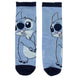 Chaussettes taille 31-34 montrant le design Stitch sur fond bleu vif et confort optimal