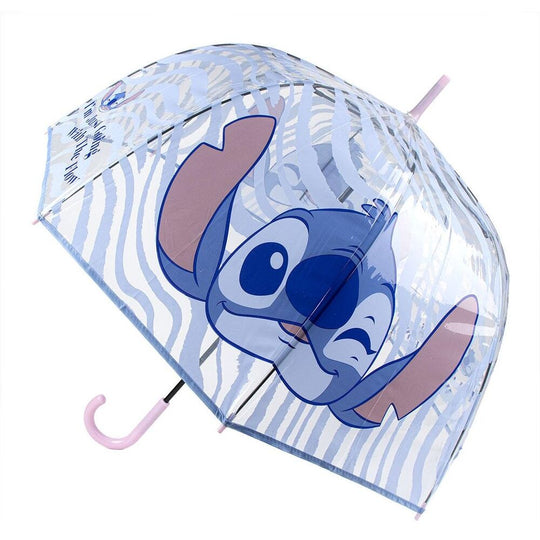 Parapluie manuel Disney Stitch de 60 cm ouvert, montrant le design coloré du personnage Stitch