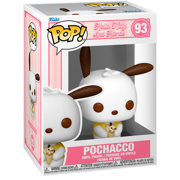 Boîte cadeau de la figurine Funko POP Pochacco Hello Kitty and Friends avec design coloré et logo Funko