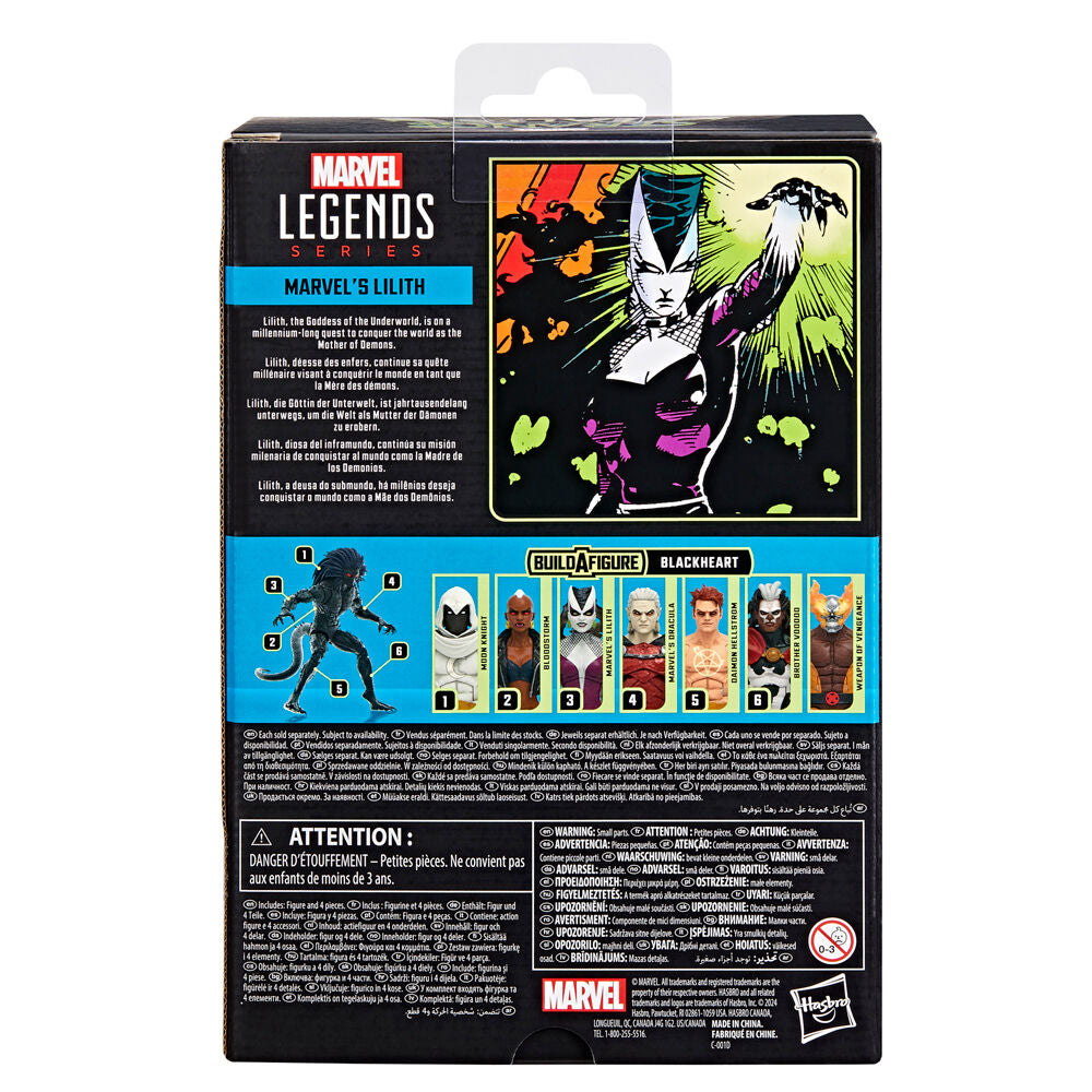 Accessoires complets fournis avec la figurine Marvel Lilith par HASBRO