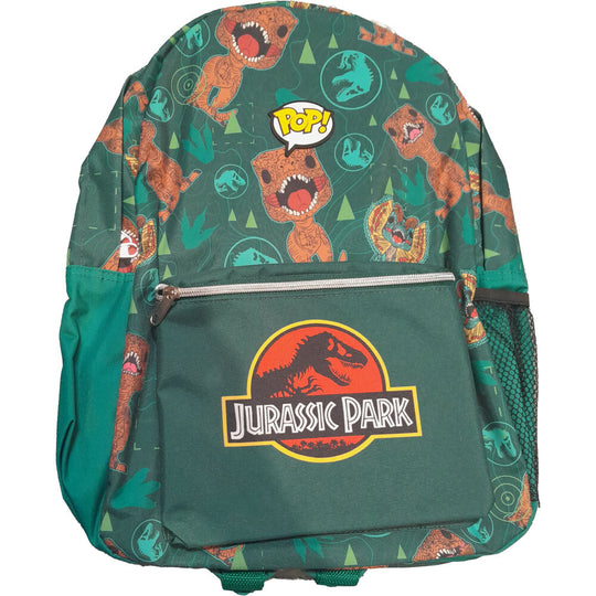 Sac à dos en nylon de 45 cm avec design Jurassic Park par LOUNGEFLY, vue avant détaillée.