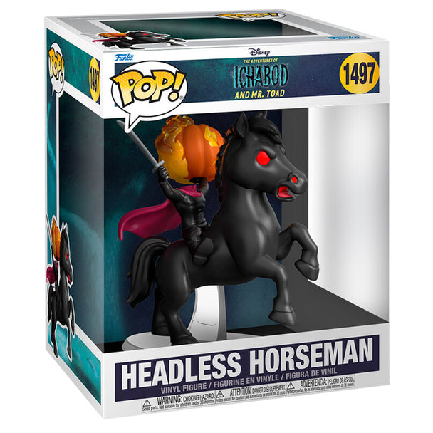 Détail de la figurine POP Headless Horseman avec sa monture dans la collection Disney FUNKO Deluxe
