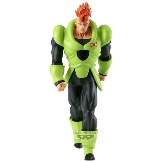 Figurine Android 16 Dragon Ball Z BANPRESTO vue de face en détail, hauteur 20cm