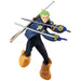 Figurine Roronoa Zoro 16cm en pose de combat avec ses trois sabres, vue de face