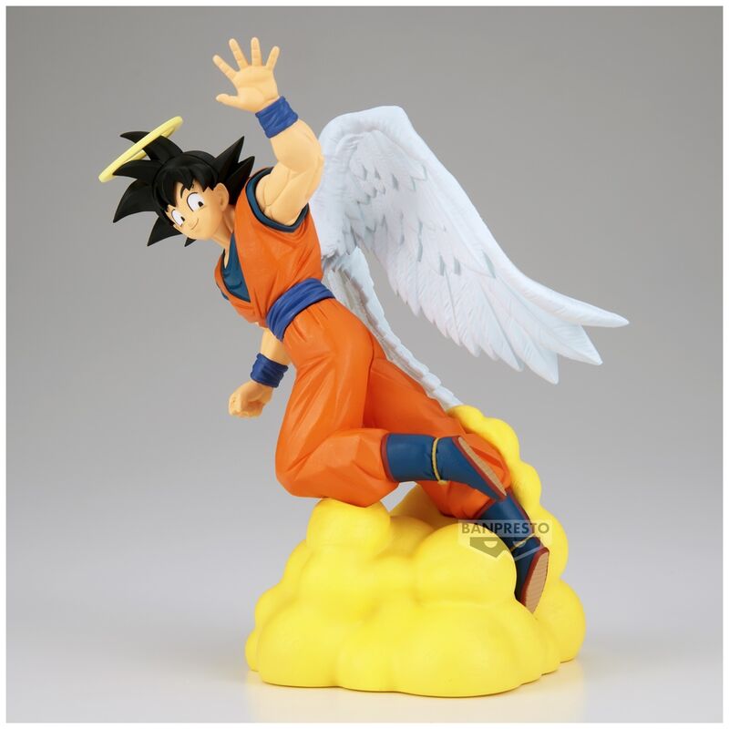 Profil gauche de la figurine Son Goku 12cm BANPRESTO montrant la posture dynamique