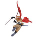 Vue rapprochée sur le visage expressif de la figurine Hawks avec ses lunettes caractéristiques