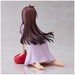 Zoom sur le visage expressif et les détails minutieux de la figurine Akari Tsujino The Idolmaster