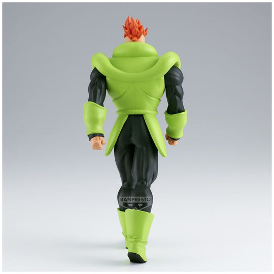 Présentation complète de la figurine Android 16 avec son socle et packaging BANPRESTO