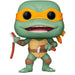 Vue rapprochée de la figurine Funko POP Michelangelo Teenage Mutant Ninja Turtles avec détails colorés.