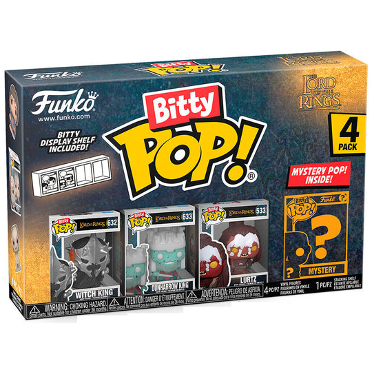 Vue rapprochée des détails des visages et accessoires des figurines Bitty POP Le Seigneur des Anneaux