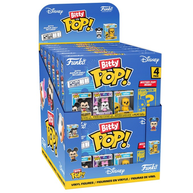 Coffret Funko Bitty POP Disney Classic avec 4 figurines assorties sur fond blanc