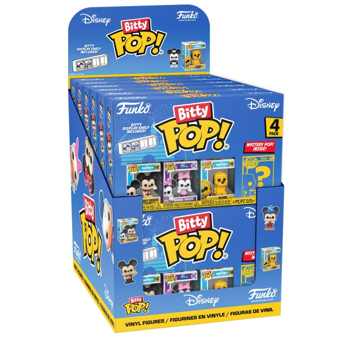 Coffret Funko Bitty POP Disney Classic avec 4 figurines assorties sur fond blanc