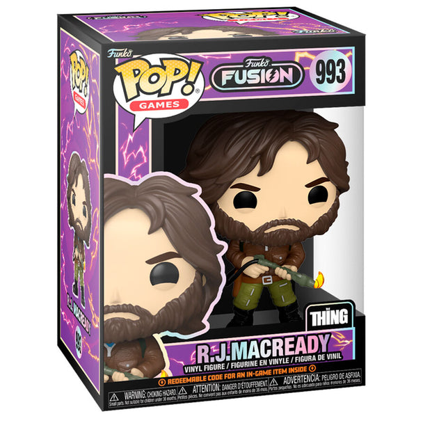 Vue rapprochée de la figurine Funko POP The Thing R.J. MacReady avec détails précis et couleurs vives