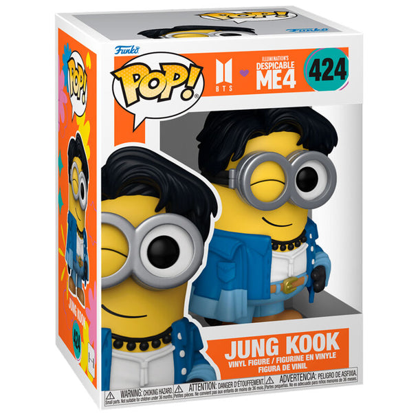 Figurine Funko POP Jung Kook Minion en vinyle de 9 cm avec boîte cadeau, vue de face