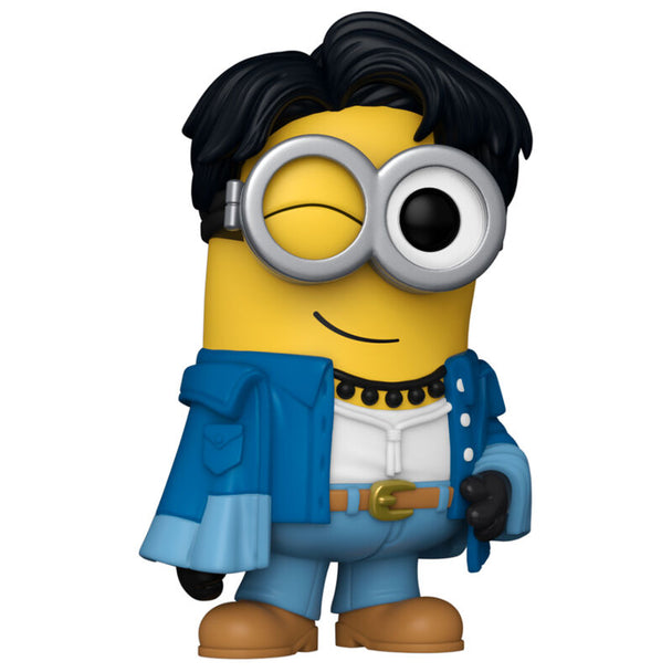 Détail de la figurine Funko POP Jung Kook Minion Despicable Me 4 montrant les couleurs vives et le design unique