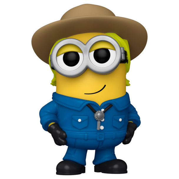 Figurine Funko POP Minion RM de 9cm issue du film Despicable Me 4, présentée dans sa boîte cadeau officielle
