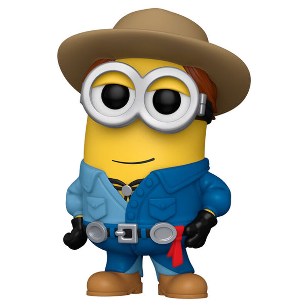 Vue rapprochée de la figurine Funko POP Minion V avec détails précis et finition brillante
