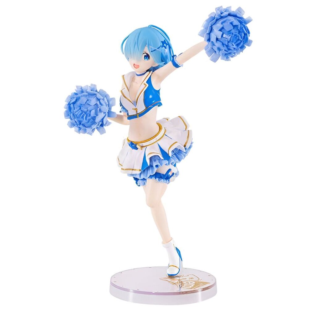 Figurine BANPRESTO de Rem Courage To You de Re:Zero, 19 cm, représentant le personnage en tenue emblématique avec détails précis.
